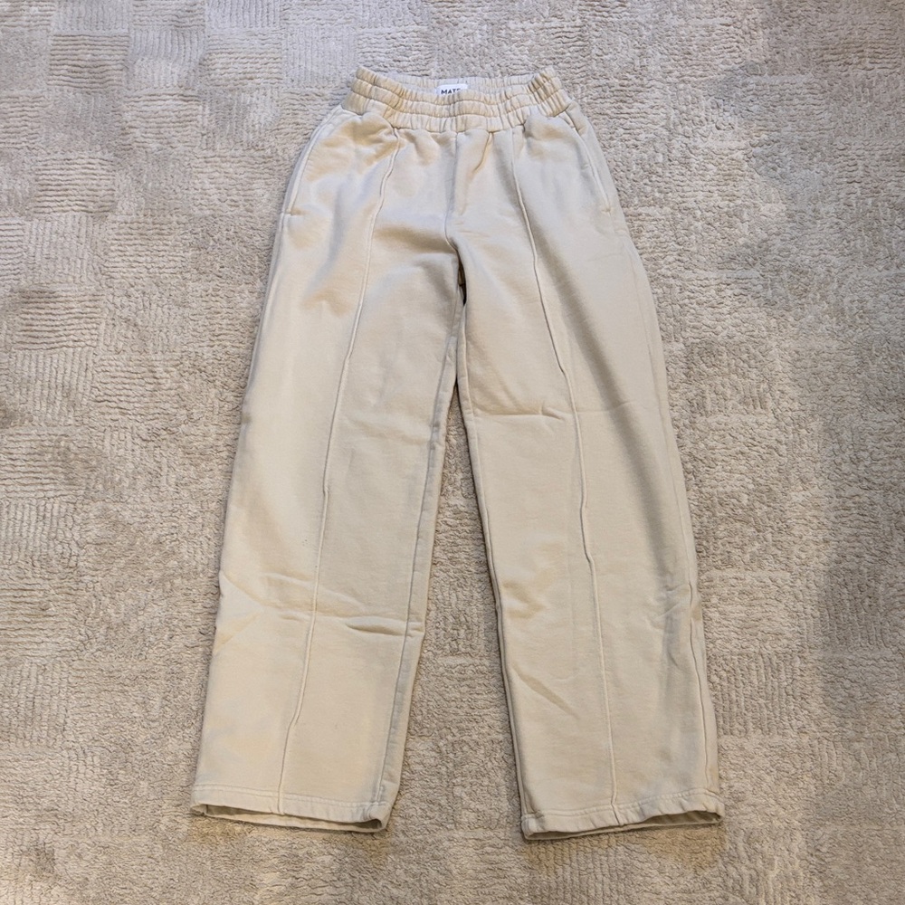 MATE the Label Beige Wide-Leg Sweatpants